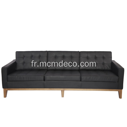 Florence Knoll Cuir 3 Sofa Siège Réplique